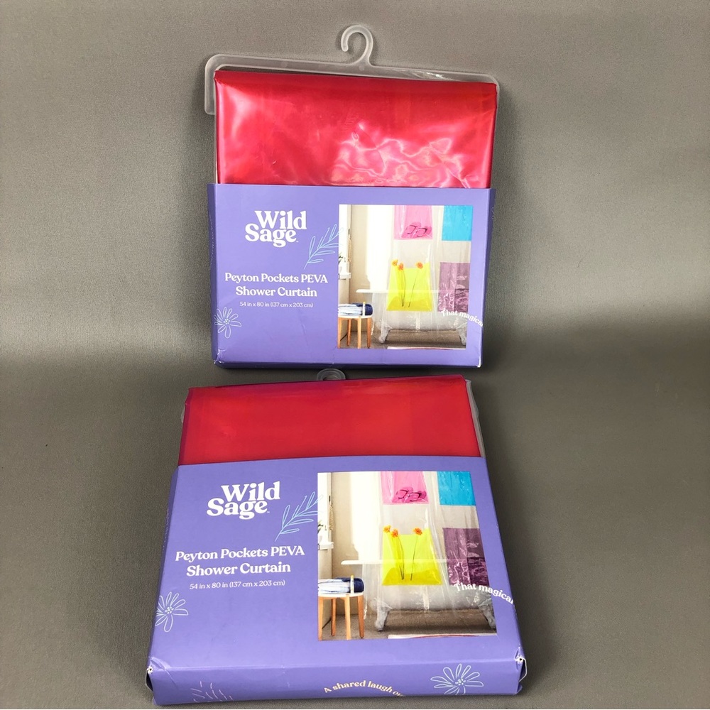 Wild Sage Peyton Pocket Peva Shower Curtain 2pcs